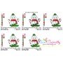 Christmas Snowman And Holly Leaves Embroidery Design Pattern-2