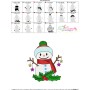 Christmas Snowman And Holly Leaves Embroidery Design Pattern-3