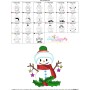 Christmas Snowman And Holly Leaves Applique Design Pattern-3