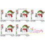 Christmas Snowman Lantern Embroidery Design Pattern-2