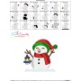 Christmas Snowman Lantern Embroidery Design Pattern-3
