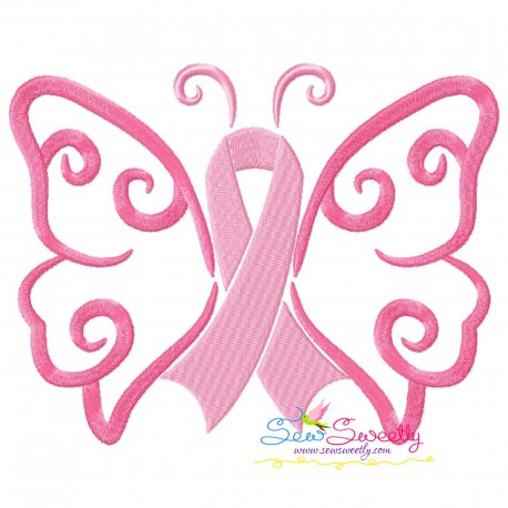 Breast Cancer Awareness Butterfly Embroidery Design Pattern-1
