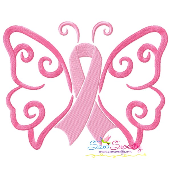 Breast Cancer Awareness Butterfly Embroidery Design Pattern-1