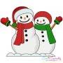 Christmas Snowman Filled Stitch Embroidery Design Bundle-5