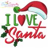 I Love Santa-2 Lettering Embroidery Design- 1