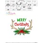 Merry Christmas Antlers Lettering Embroidery Design Pattern-3