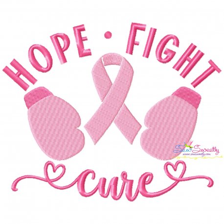 Breast Cancer Awareness Hope Fight Cure Embroidery Design Pattern-1