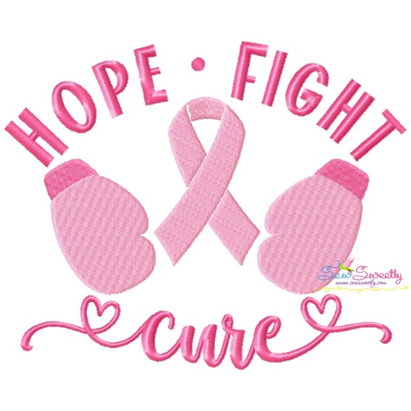 Breast Cancer Awareness Hope Fight Cure Embroidery Design Pattern-1