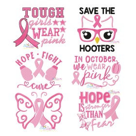 Breast Cancer Awareness Embroidery Design Bundle-1