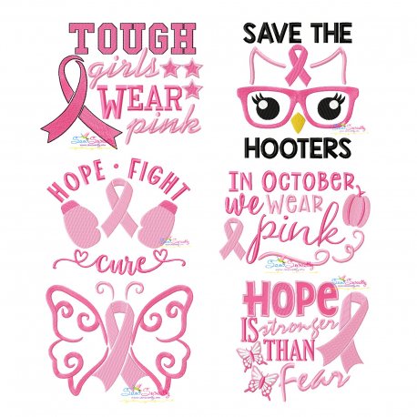 Breast Cancer Awareness Embroidery Design Pattern Bundle-1