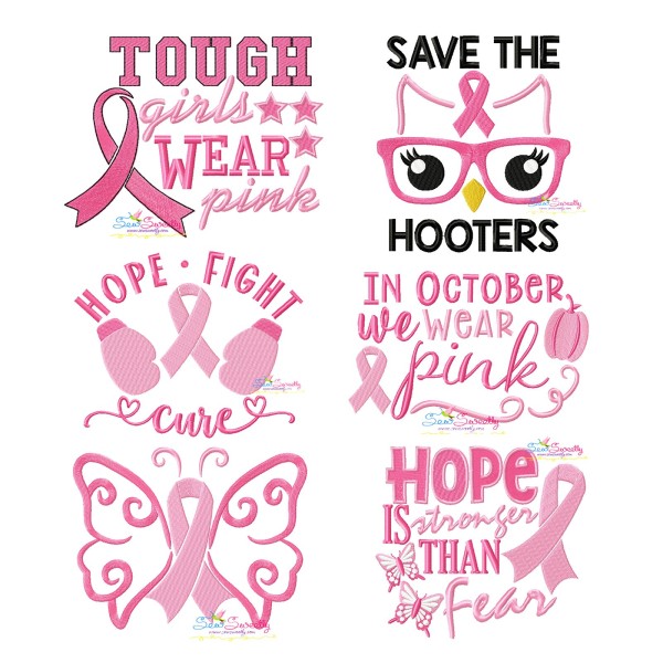 Breast Cancer Awareness Embroidery Design Bundle-1