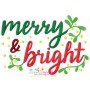 Merry And Bright-2 Christmas Lettering Embroidery Design Pattern-1