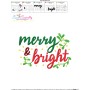 Merry And Bright-2 Christmas Lettering Embroidery Design Pattern-3