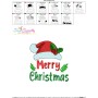 Merry Christmas Santa Hat Lettering Embroidery Design Pattern-3