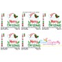 Merry Christmas Santa Hat Lettering Applique Design Pattern-2