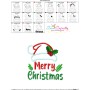 Merry Christmas Santa Hat Lettering Applique Design Pattern-3