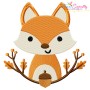 Fall Fox With Branches Embroidery Design Pattern-1