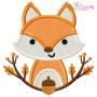Fall Fox With Branches Applique Design Pattern-1