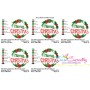 Merry Christmas Wreath Lettering Embroidery Design Pattern-2