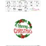 Merry Christmas Wreath Lettering Embroidery Design Pattern-3