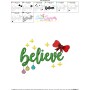 Believe Christmas Lettering Embroidery Design Pattern-3