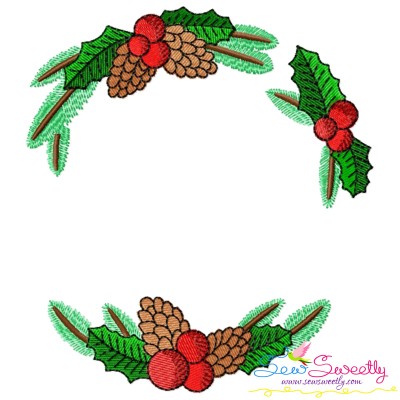 Christmas Wreath Embroidery Design Pattern-1