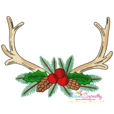 Christmas Antlers Embroidery Design Pattern-1