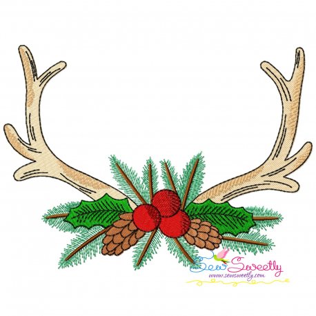 Christmas Antlers Embroidery Design Pattern