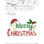 Merry Christmas Holly Leaves Lettering Embroidery Design Pattern-3