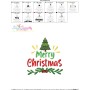 Merry Christmas Tree Lettering Embroidery Design Pattern-3