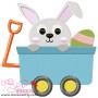 Bunny In Wagon Embroidery Design Pattern-3