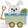 Bunny In Wagon Applique Design Pattern-1