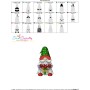 Christmas Gnome With Flowers Embroidery Design Pattern-3