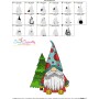 Christmas Gnome With Tree Embroidery Design Pattern-3