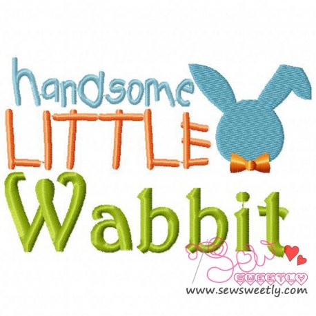 Handsome Little Wabbit Embroidery Design- 1
