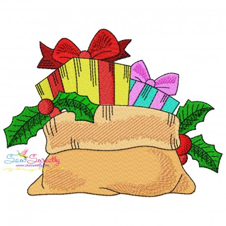 Christmas Gift Bag Embroidery Design Pattern