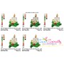 Christmas Candle And Holly Leaves Embroidery Design Pattern-2
