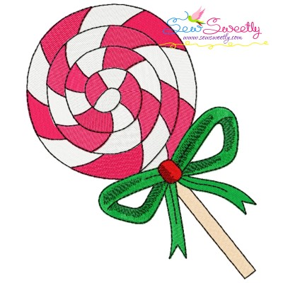 Swirl Lollipop Candy Ribbon Embroidery Design Pattern-1