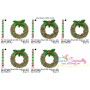 Christmas Wreath With Holly Leaves Embroidery Design Pattern-2