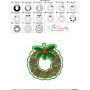 Christmas Wreath Hanger With Holly Leaves Embroidery Design Pattern-3