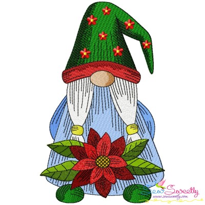 Gnome With Flowers-6 Embroidery Design Pattern-1