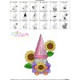 Gnome With Flowers-5 Embroidery Design Pattern-3