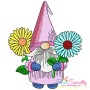 Gnomes With Flowers Embroidery Design Bundle-3