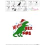 Merry RexMas Dinosaur Christmas Lettering Embroidery Design Pattern-3