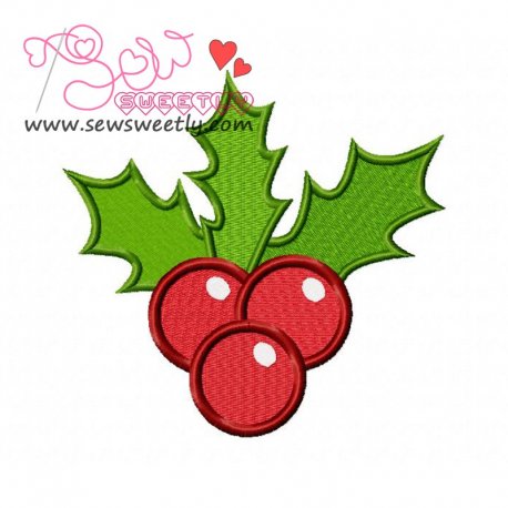 Christmas Holly Leaves Embroidery Design Pattern-1