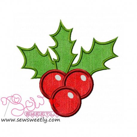 Christmas Holly Leaves Applique Design Pattern-1