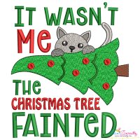 Christmas Tree Fainted Lettering Embroidery Design