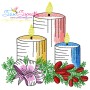 Christmas Candles-6 Light Fill Embroidery Design Pattern-1