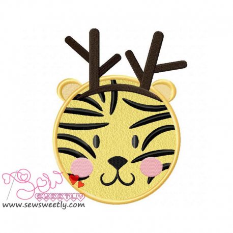Christmas Tiger Face Applique Design Pattern-1