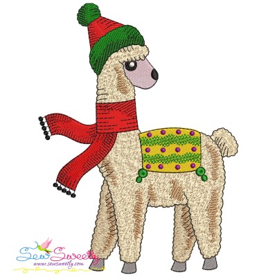 Christmas Llama-7 Embroidery Design Pattern-1